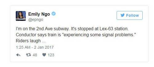 不過，據美媒報道，問題最終得到解決，人們還是興奮地乘著列車駛向了布魯克林。