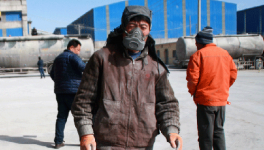 示范田間為領導參觀修水泥路太堵水泥人的心