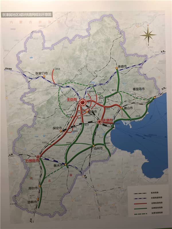 圖1京津冀地區(qū)城際鐵路網(wǎng)規(guī)劃示意圖