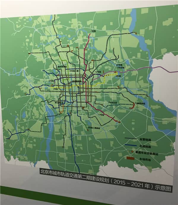 圖2北京市城市軌道交通第二期建設(shè)規(guī)劃（2015-2021）示意圖