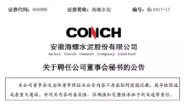 海螺水泥聘任周波為董秘 曾任公司副總會計師