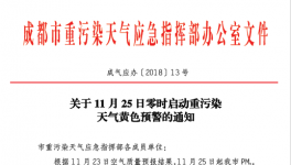 成都發(fā)布重污染天氣黃色預(yù)警 25日起尾號限行時段擴(kuò)大