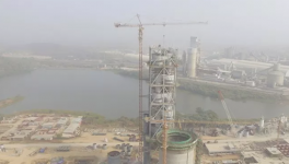 中尼合作一條6000t/d熟料水泥生產線窯尾框架順利封頂