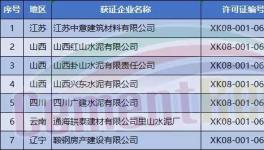 今年首批水泥企業生產許可證現三家中聯水泥“重組”