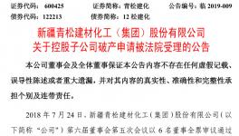 法院已受理這家水泥上市公司下屬企業的破產申請