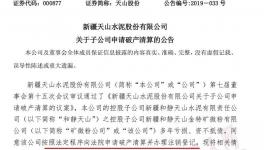 天山水泥子公司向法院申請破產清算并辦理注銷登記