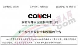 海螺水泥擬發行不超100億票據！